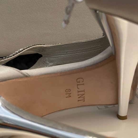 Silver Tstrap Rhinestone Heels - Picture 6 of 6